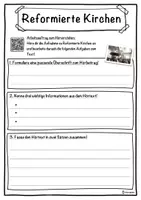Vorschau - Unterrichtsreihen - Reformierte Kirchen Lückentext mit Wortspeicher Hörverstehen und Suchsel - Seite 3