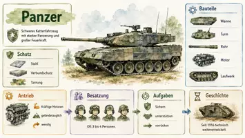 Vorschau - Arbeitsblätter - Arbeitsblätter zum Thema "Panzer" (Lückentext, Hörverstehen) + Lösung & MP3 + Infografik - Seite 3