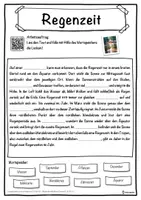 Vorschau - Unterrichtsreihen - Regenzeit Lückentext mit Wortspeicher Hörverstehen und Suchsel - Seite 1