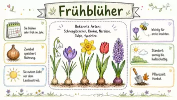 Vorschau - Arbeitsblätter - AB mit Fragen zum Thema "Frühblüher" + Lösungsblatt + Mindmap + Infografik - Seite 1