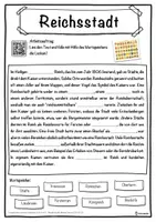 Vorschau - Unterrichtsreihen - Reichsstadt Lückentext mit Wortspeicher Hörverstehen und Suchsel - Seite 1