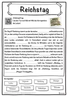 Vorschau - Unterrichtsreihen - Reichstag Lückentext mit Wortspeicher Hörverstehen und Suchsel - Seite 1