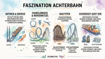 Vorschau - Arbeitsblätter - AB mit Fragen zum Thema "Achterbahn" + Lösungsblatt + Infografik - Seite 1