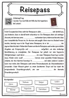 Vorschau - Unterrichtsreihen - Reisepass Lückentext mit Wortspeicher Hörverstehen und Suchsel - Seite 1