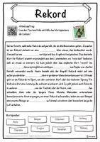Vorschau - Unterrichtsreihen - Rekord Lückentext mit Wortspeicher Hörverstehen und Suchsel - Seite 1