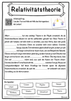 Vorschau - Unterrichtsreihen - Relativitätstheorie Lückentext mit Wortspeicher Hörverstehen und Suchsel - Seite 1