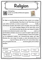 Vorschau - Unterrichtsreihen - Religion Lückentext mit Wortspeicher Hörverstehen und Suchsel - Seite 1