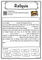 Vorschau - Unterrichtsreihen - Reliquie Lückentext mit Wortspeicher Hörverstehen und Suchsel - Seite 1