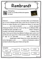 Vorschau - Unterrichtsreihen - Rembrandt Lückentext mit Wortspeicher Hörverstehen und Suchsel - Seite 1