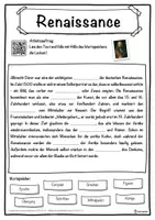 Vorschau - Unterrichtsreihen - Renaissance Lückentext mit Wortspeicher Hörverstehen und Suchsel - Seite 1