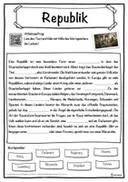 Vorschau - Unterrichtsreihen - Republik Lückentext mit Wortspeicher Hörverstehen und Suchsel - Seite 1