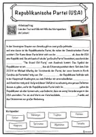 Vorschau - Unterrichtsreihen - Republikanische Partei (USA) Lückentext mit Wortspeicher Hörverstehen und Suchsel - Seite 1