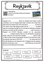 Vorschau - Unterrichtsreihen - Reykjavik Lückentext mit Wortspeicher Hörverstehen und Suchsel - Seite 1
