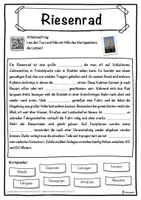 Vorschau - Unterrichtsreihen - Riesenrad Lückentext mit Wortspeicher Hörverstehen und Suchsel - Seite 1