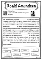 Vorschau - Unterrichtsreihen - Roald Amundsen Lückentext mit Wortspeicher Hörverstehen und Suchsel - Seite 1
