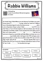 Vorschau - Unterrichtsreihen - Robbie Williams Lückentext mit Wortspeicher Hörverstehen und Suchsel - Seite 1