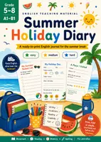 Vorschau - Arbeitsblätter - Englisches Ferientagebuch für die Sommerferien – Klasse 5–8 - Deckblatt