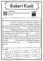 Vorschau - Unterrichtsreihen - Robert Koch Lückentext mit Wortspeicher Hörverstehen und Suchsel - Seite 1