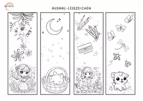 Vorschau - Mal- und Bastelvorlagen - Ausmal-Lesezeichen zum Ausdrucken - Seite 2