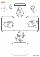 Vorschau - Mal- und Bastelvorlagen - Weihnachtliche Geschenkboxen zum Ausmalen und Basteln - Deckblatt