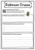 Vorschau - Unterrichtsreihen - Robinson Crusoe Lückentext mit Wortspeicher Hörverstehen und Suchsel - Seite 3