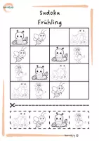 Vorschau - Arbeitsblätter - Jahreszeiten Sudoku – 16 Bild-Sudokus für die Grundschule - Seite 3