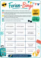 Vorschau - Arbeitsblätter - Ferien Bingo - Deckblatt