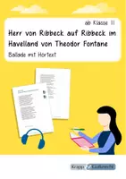 Vorschau - Text - Herr von Ribbeck auf Ribbeck im Havelland von Theodor Fontane – Ballade mit Hörtext - Deckblatt