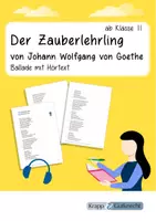 Vorschau - Text - Der Zauberlehrling von Johann Wolfgang von Goethe – Ballade mit Hörtext - Deckblatt