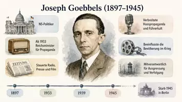 Vorschau - Arbeitsblätter - AB mit Fragen zum Thema "Joseph Goebbels" + Lösungsblatt + Infografik - Seite 1