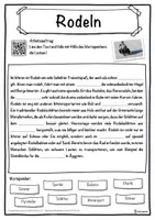 Vorschau - Unterrichtsreihen - Rodeln Lückentext mit Wortspeicher Hörverstehen und Suchsel - Seite 1