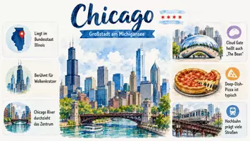 Vorschau - Arbeitsblätter - Arbeitsblätter zum Thema "Chicago" + Lösung & MP3 + Infografik - Seite 1