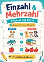 Vorschau - Arbeitsblätter - Singular und Plural üben – Einzahl & Mehrzahl einfach erklärt Deutsch 1. Klasse Mittelschule - Deckblatt