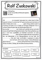 Vorschau - Unterrichtsreihen - Rolf Zuckowski Lückentext mit Wortspeicher Hörverstehen und Suchsel - Seite 1