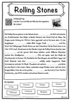 Vorschau - Unterrichtsreihen - Rolling Stones Lückentext mit Wortspeicher Hörverstehen und Suchsel - Seite 1