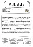 Vorschau - Unterrichtsreihen - Rollschuhe Lückentext mit Wortspeicher Hörverstehen und Suchsel - Seite 1