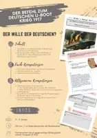 Vorschau - Arbeitsblätter - Der Befehl zum unbeschränkten U-Boot Krieg 1917 - der Wille der Deutschen? - Deckblatt