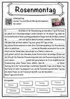 Vorschau - Unterrichtsreihen - Rosenmontag Lückentext mit Wortspeicher Hörverstehen und Suchsel - Seite 1