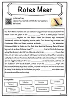 Vorschau - Unterrichtsreihen - Rotes Meer Lückentext mit Wortspeicher Hörverstehen und Suchsel - Seite 1