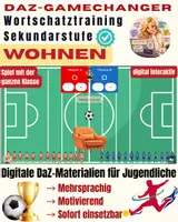 Vorschau - Stationenlernen - Fußball WOHNEN DAZ Vokabel-Klassenspiel Sek.1 - Deckblatt