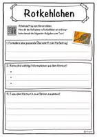 Vorschau - Unterrichtsreihen - Rotkehlchen Lückentext mit Wortspeicher Hörverstehen und Suchsel - Seite 3
