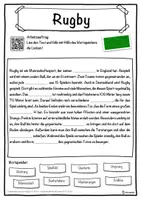 Vorschau - Unterrichtsreihen - Rugby Lückentext mit Wortspeicher Hörverstehen und Suchsel - Seite 1