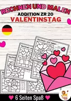 Aperçu - Feuilles d'exercices - Rechen-Mal-Blätter - Addition bis 20 (Valentinstag) Saint Valentin Additions Mathématiques Allemand - Page de couverture