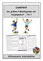 Vorschau - Arbeitsblätter - Lesetext - Fußballlegenden der Vergangenheit Teil 1 - differenziert - Deckblatt