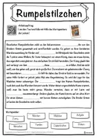 Vorschau - Unterrichtsreihen - Rumpelstilzchen Lückentext mit Wortspeicher Hörverstehen und Suchsel - Seite 1