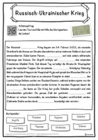 Vorschau - Unterrichtsreihen - Russisch-Ukrainischer Krieg Lückentext mit Wortspeicher Hörverstehen und Suchsel - Seite 1