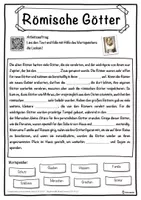 Vorschau - Unterrichtsreihen - Römische Götter Lückentext mit Wortspeicher Hörverstehen und Suchsel - Seite 1