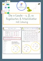 Vorschau - Arbeitsblätter - s ss ß - Klasse 3-5 - Regelkarten + Arbeitsblätter - Deckblatt