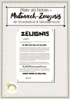 Vorschau - Text - Mutmachzeugnis - für Grundschule und Sekundarstufe - Deckblatt