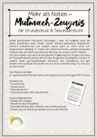 Vorschau - Text - Mutmachzeugnis - für Grundschule und Sekundarstufe - Seite 1